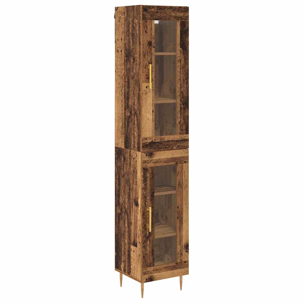 Credenza 2 pcs Legno vecchio Vetro