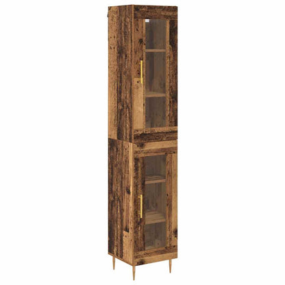 Credenza 2 pcs Legno vecchio Vetro