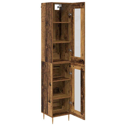 Credenza 2 pcs Legno vecchio Vetro