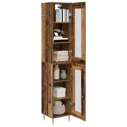Credenza 2 pcs Legno vecchio Vetro