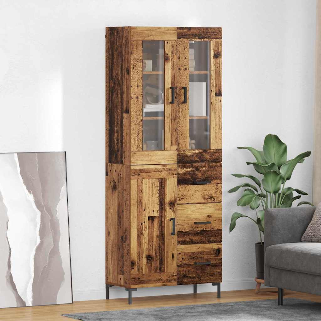 Credenza con cassetto 2 pcs Legno vecchio Legno multistrato