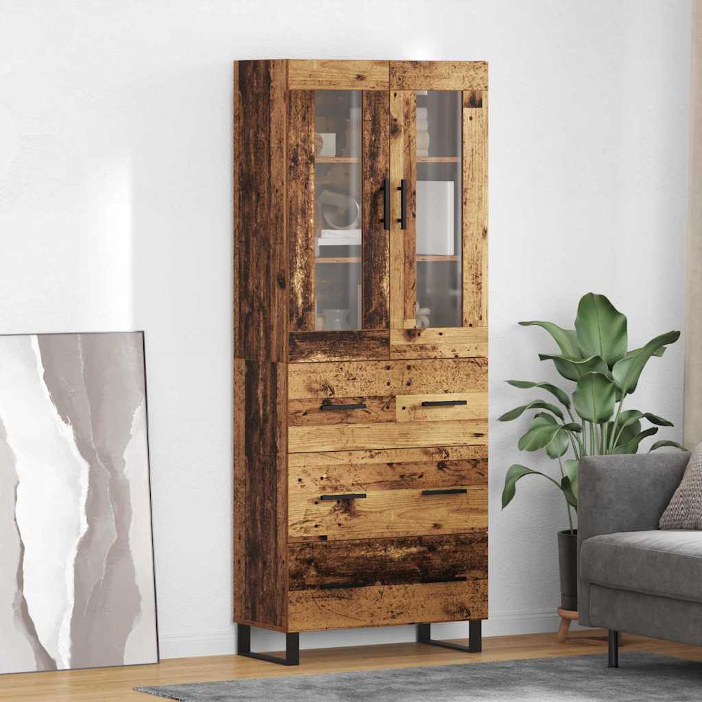 Credenza con cassetto 2 pcs Legno vecchio Legno multistrato