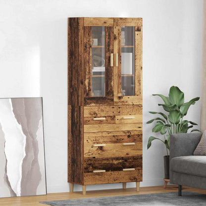 Credenza con cassetto Legno vecchio 69,5 x 34 x 180 cm