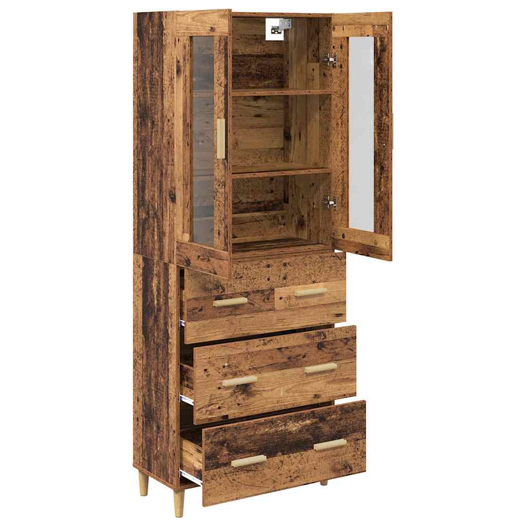 Credenza con cassetto Legno vecchio 69,5 x 34 x 180 cm