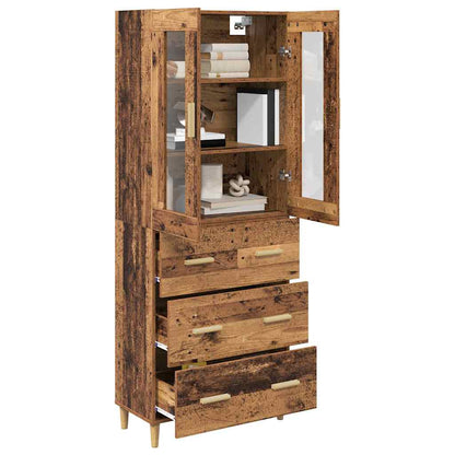Credenza con cassetto Legno vecchio 69,5 x 34 x 180 cm