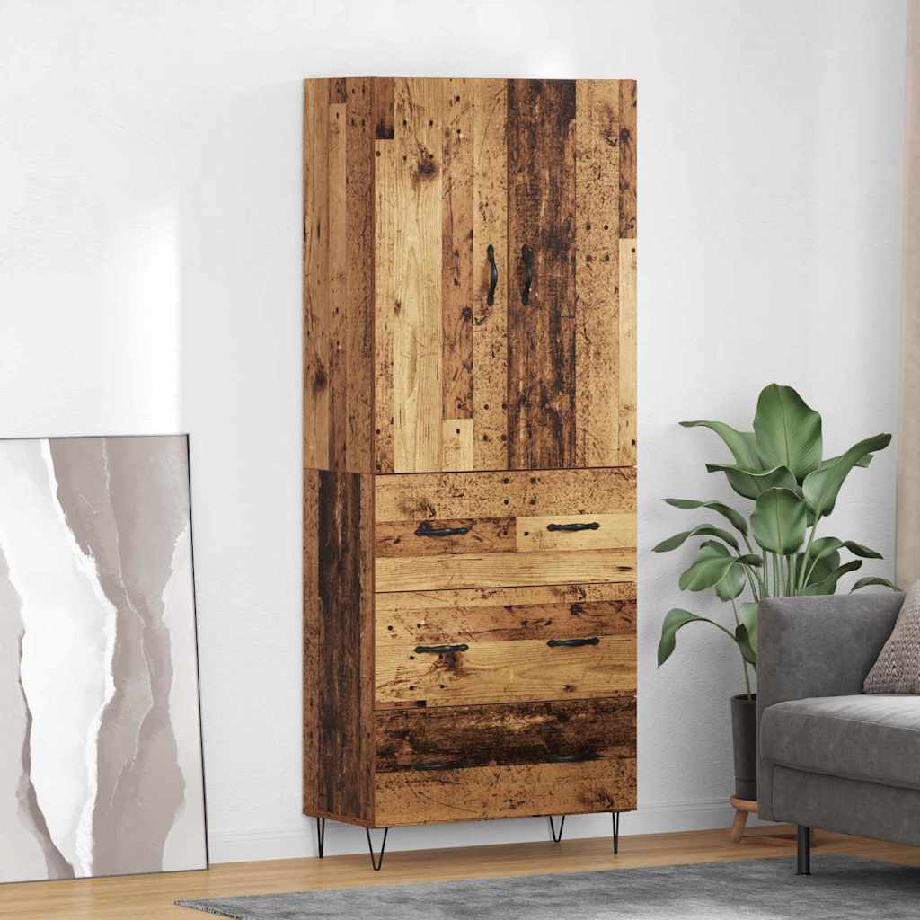 Credenza con cassetto 2 pcs Legno vecchio Legno multistrato