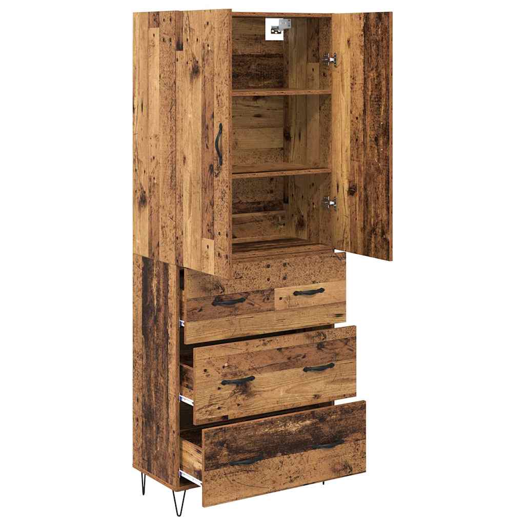 Credenza con cassetto 2 pcs Legno vecchio Legno multistrato