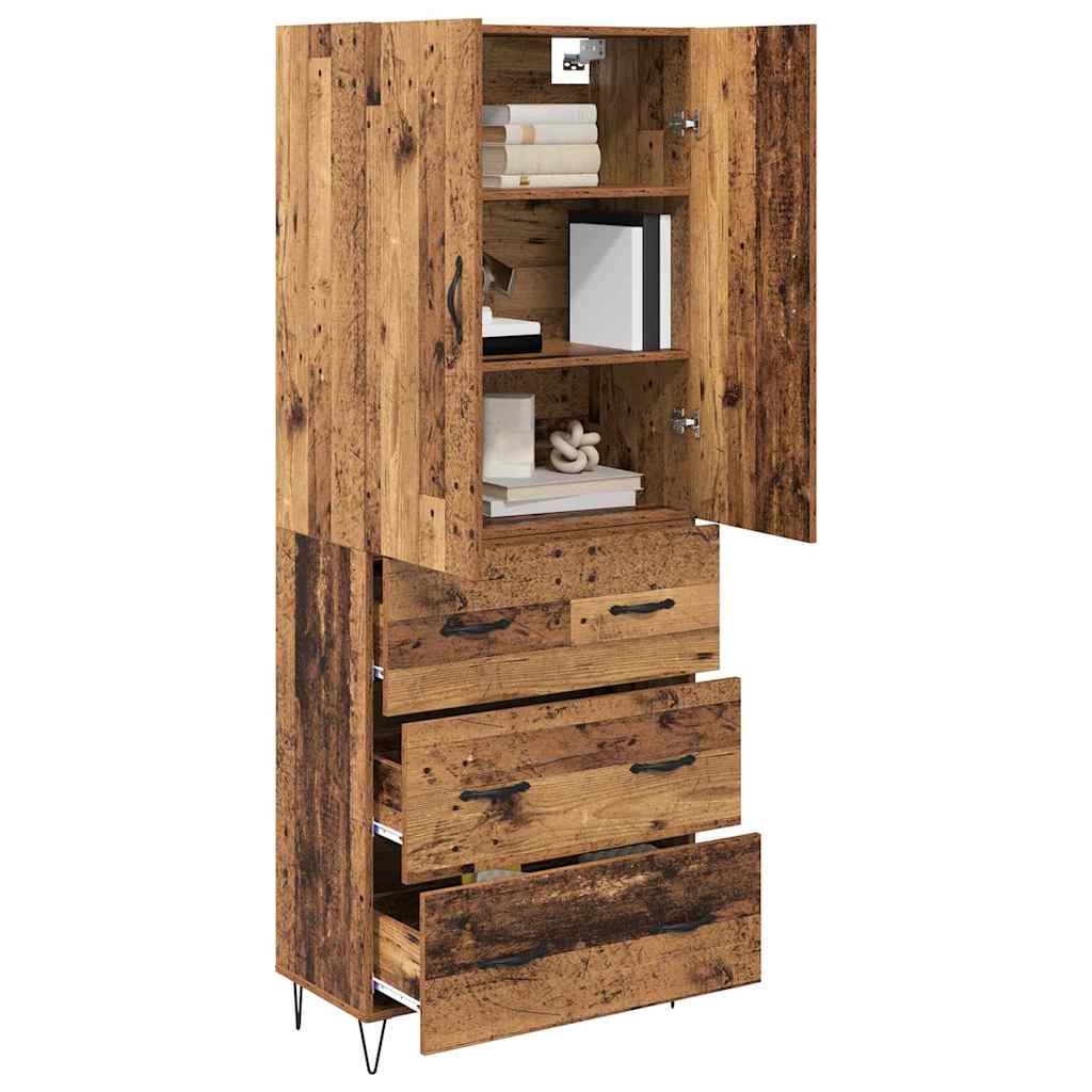 Credenza con cassetto 2 pcs Legno vecchio Legno multistrato
