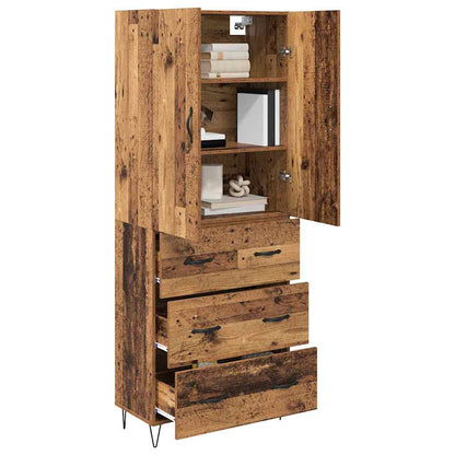 Credenza con cassetto 2 pcs Legno vecchio Legno multistrato