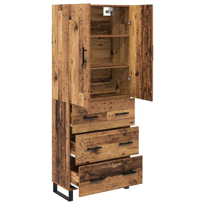 Credenza con cassetto 2 pcs Legno vecchio 69,5 x 34 x 180 cm