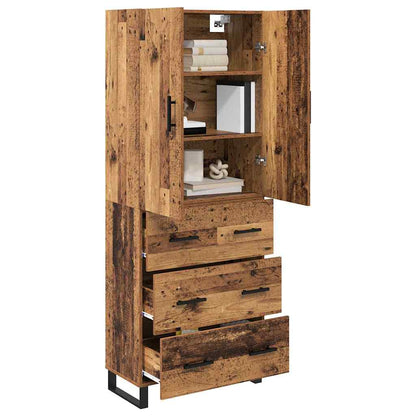 Credenza con cassetto 2 pcs Legno vecchio 69,5 x 34 x 180 cm