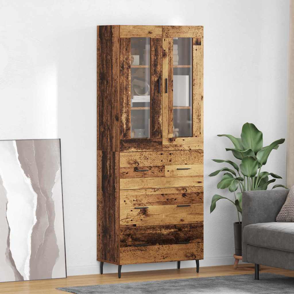 Credenza con cassetto 2 pcs Legno vecchio Legno multistrato
