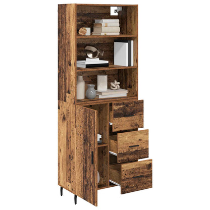 Credenza con cassetto 2 pcs Legno vecchio Legno multistrato