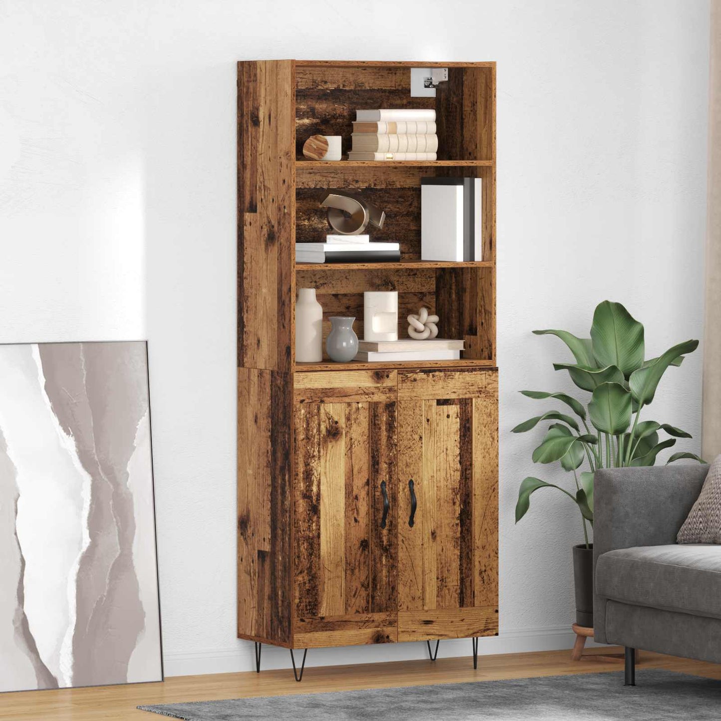 Credenza 2 pcs Legno vecchio Legno multistrato