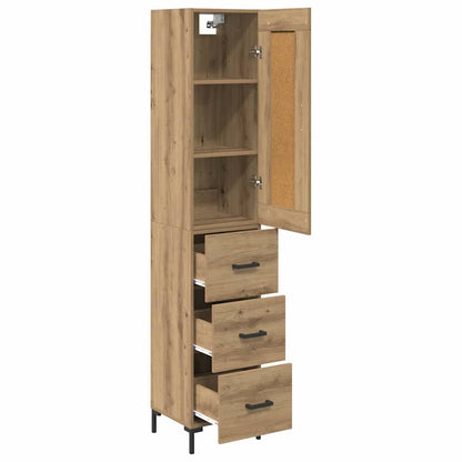 Credenza con cassetto Rovere artigianale 34,5 x 34 x 180 cm