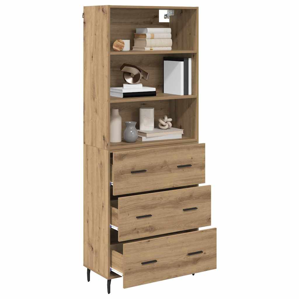 Credenza con cassetto Rovere artigianale 69,5 x 34 x 180 cm