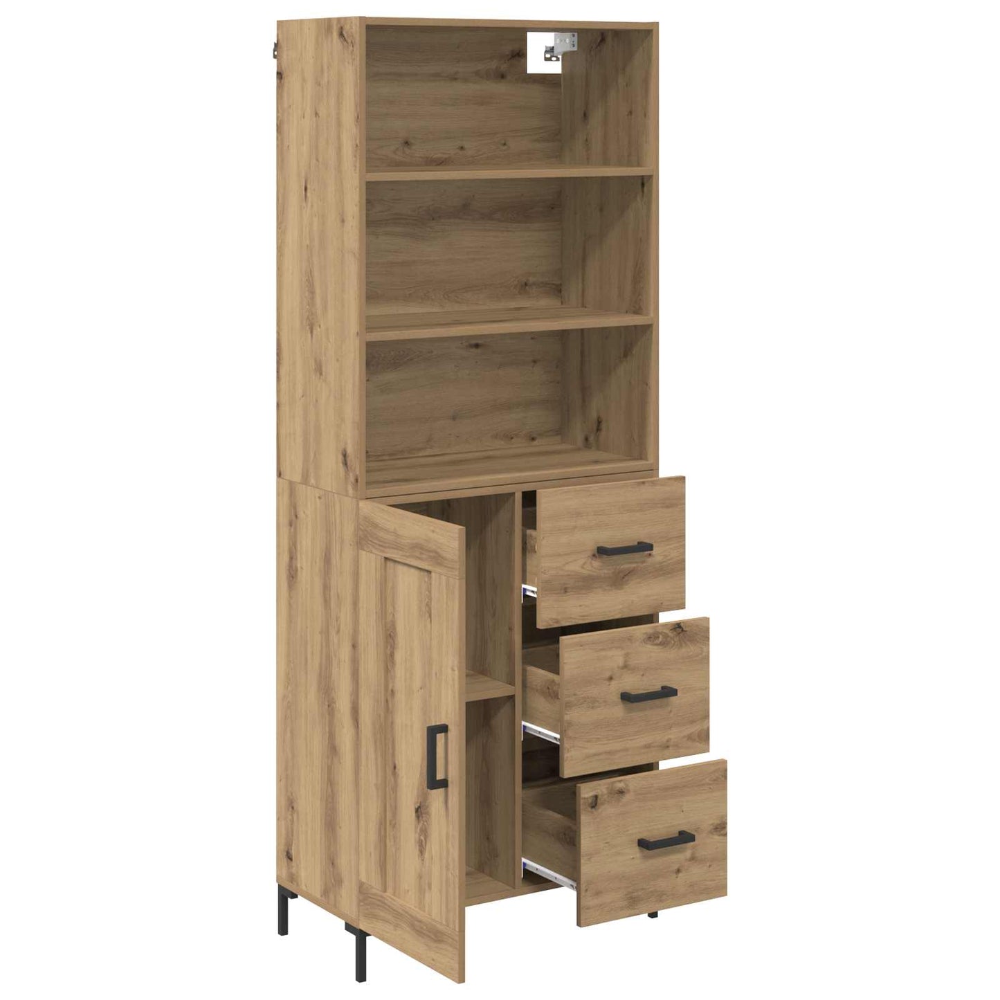Credenza con cassetto Rovere artigianale 69,5 x 34 x 180 cm