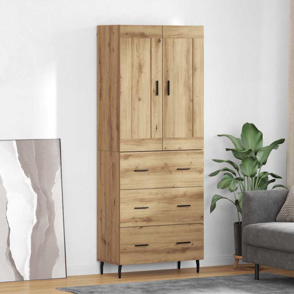 Credenza 2 pcs Rovere artigianale Legno multistrato