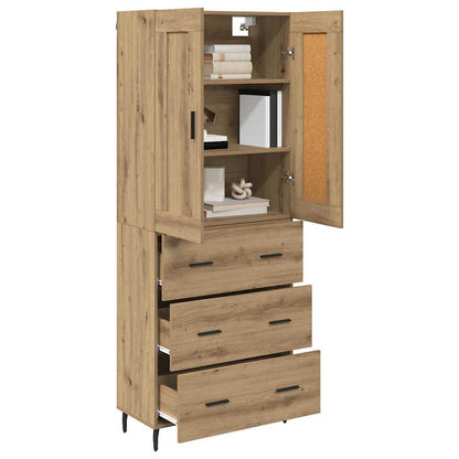 Credenza 2 pcs Rovere artigianale Legno multistrato