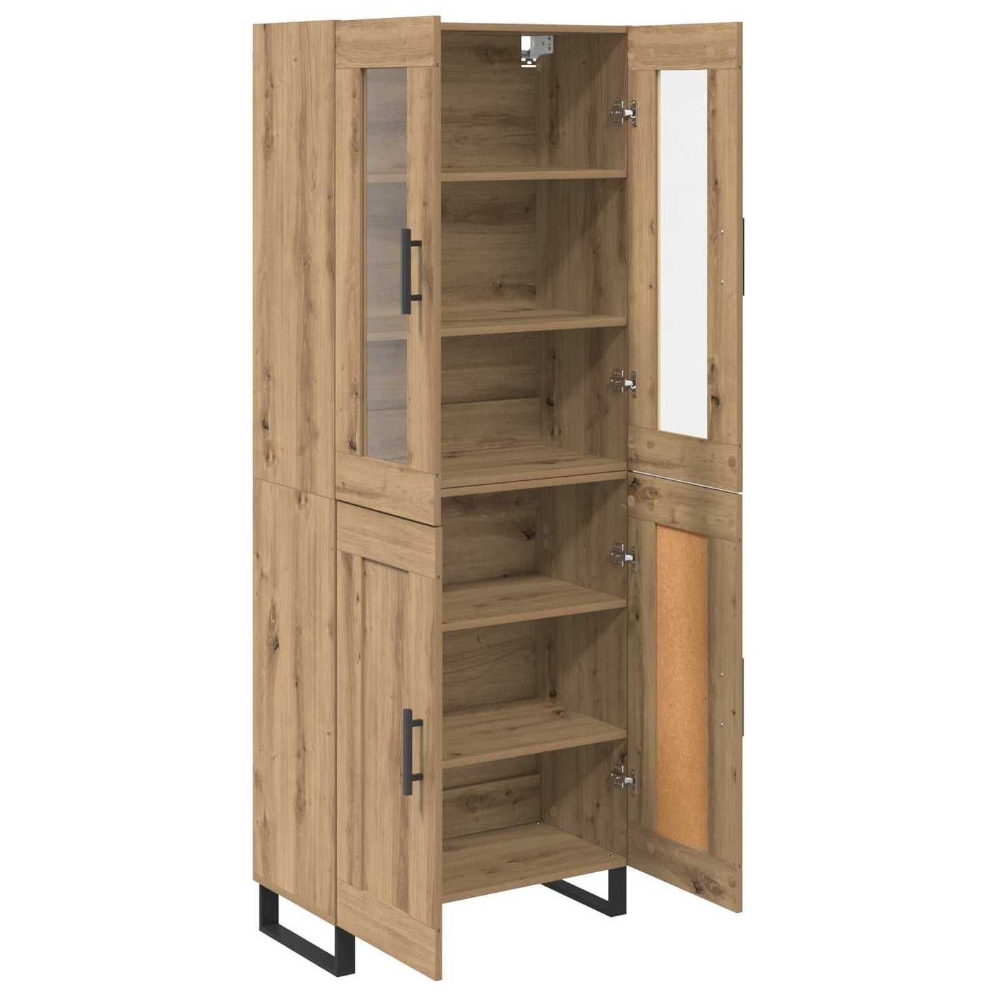 Credenza 2 pcs Rovere artigianale Legno multistrato
