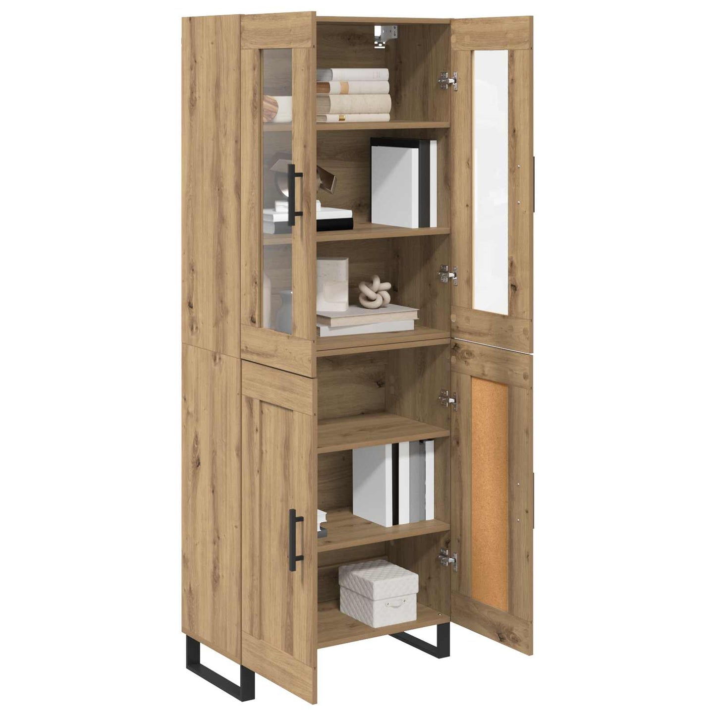 Credenza 2 pcs Rovere artigianale Legno multistrato