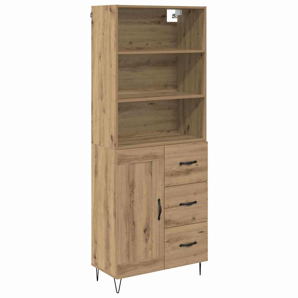 Credenza 2 pcs Rovere artigianale Legno multistrato