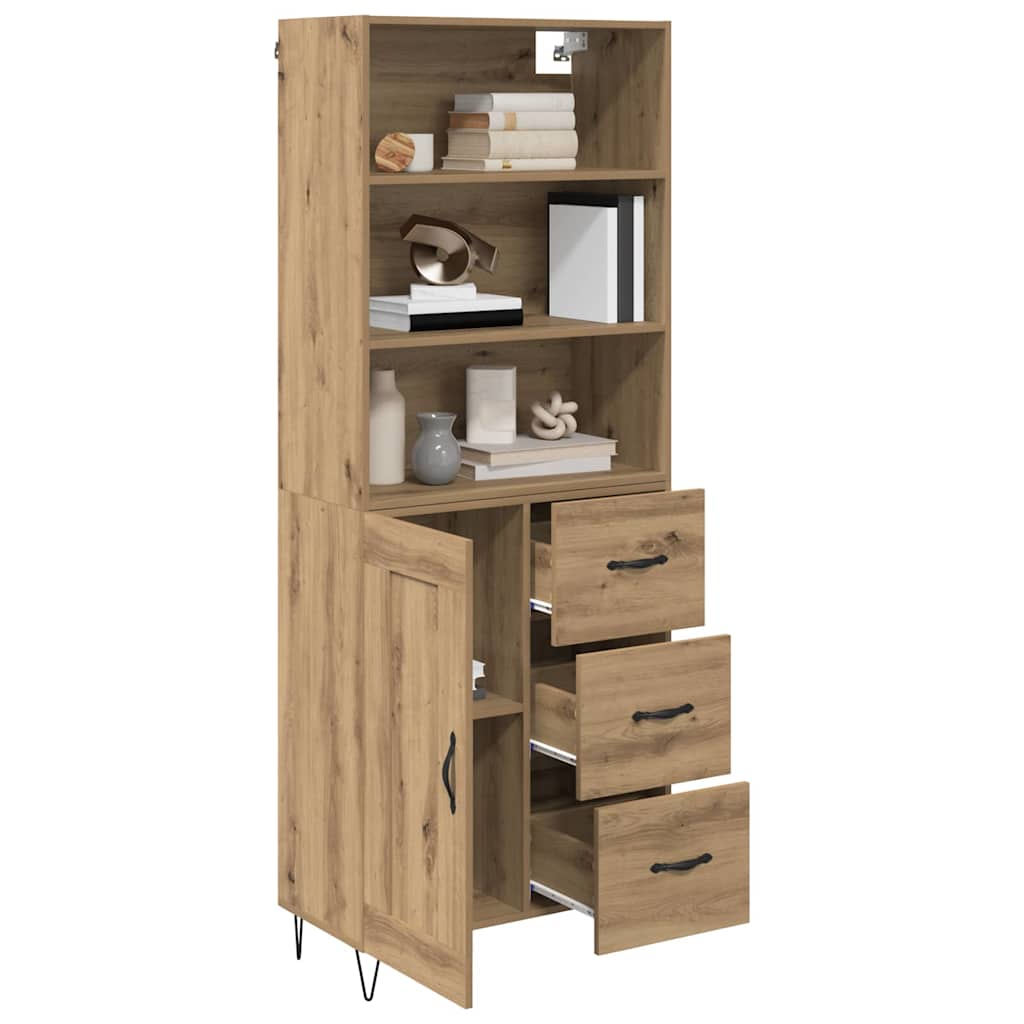 Credenza 2 pcs Rovere artigianale Legno multistrato
