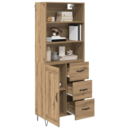 Credenza 2 pcs Rovere artigianale Legno multistrato
