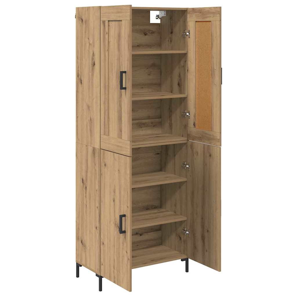 Credenza 2 pcs Rovere artigianale Legno multistrato