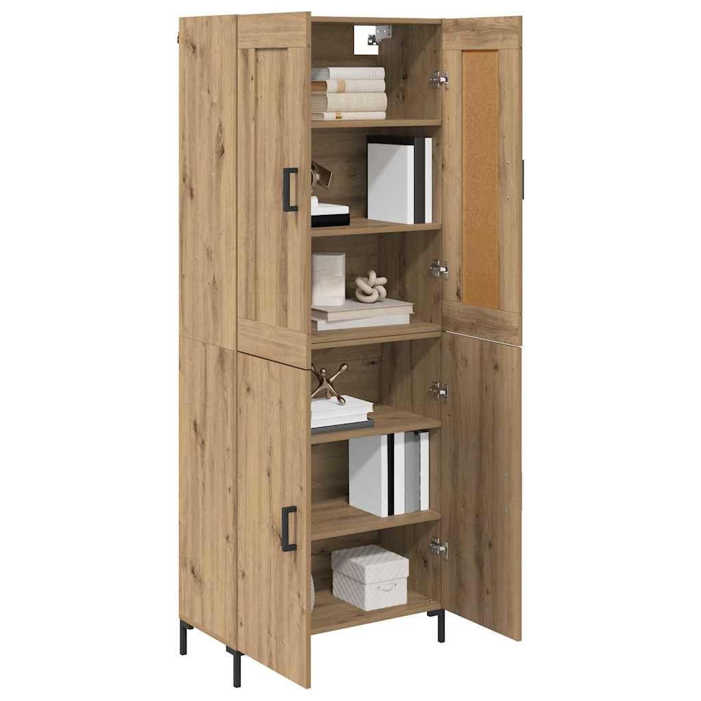 Credenza 2 pcs Rovere artigianale Legno multistrato