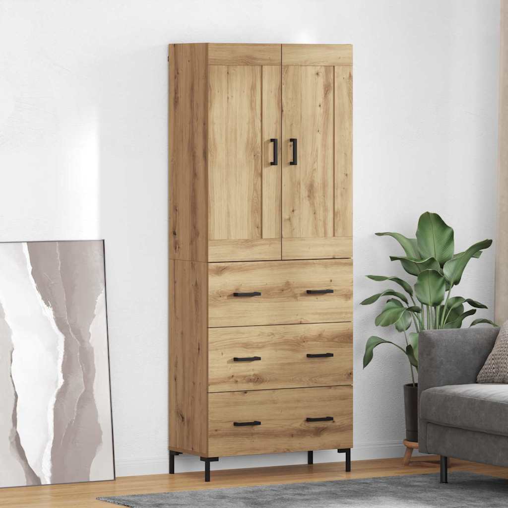 Credenza 2 pcs Rovere artigianale Legno multistrato