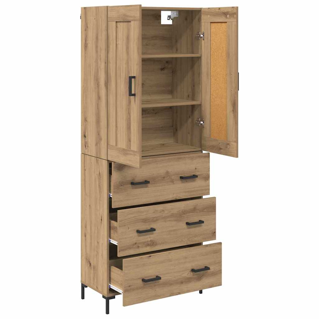 Credenza 2 pcs Rovere artigianale Legno multistrato