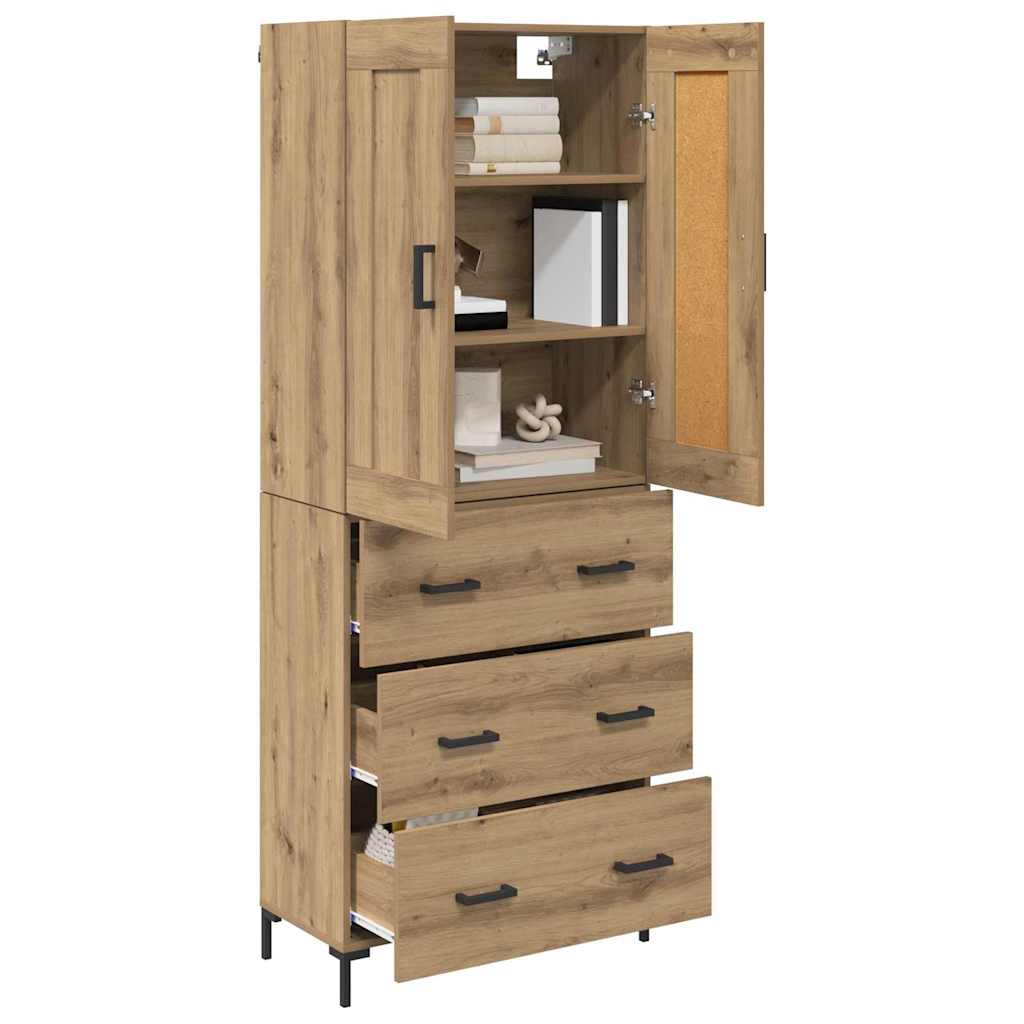 Credenza 2 pcs Rovere artigianale Legno multistrato