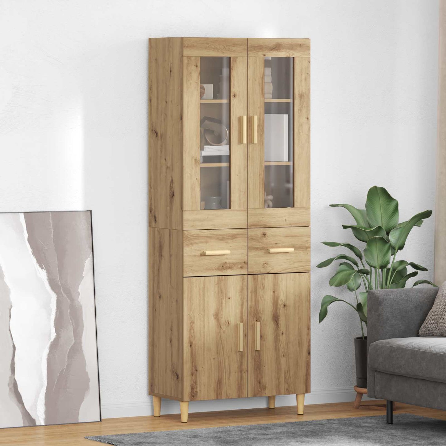 Credenza con cassetto Rovere artigianale 69,5 x 34 x 180 cm