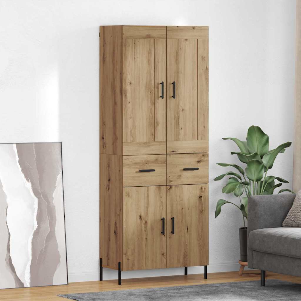 Credenza 2 pcs Rovere artigianale Legno multistrato