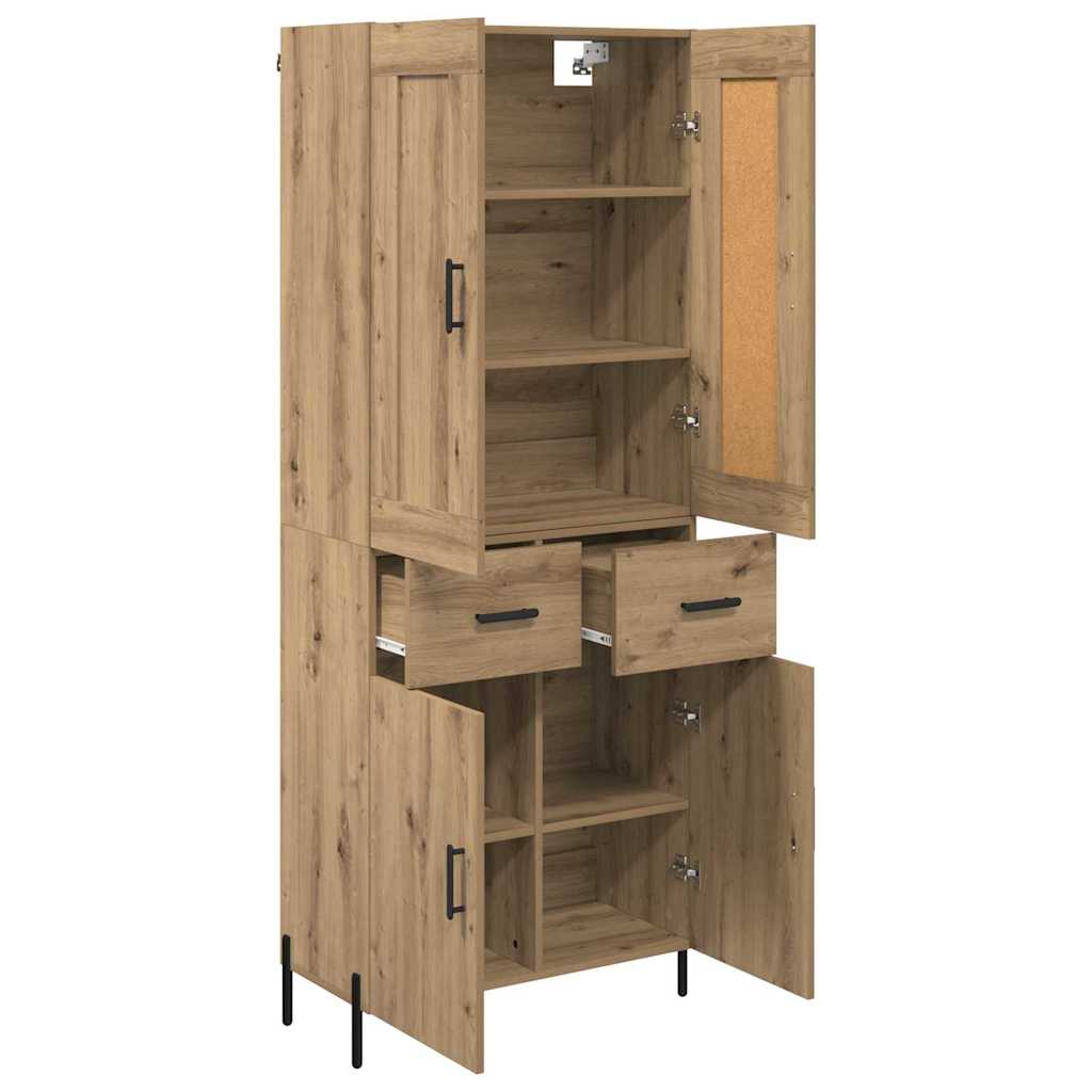 Credenza 2 pcs Rovere artigianale Legno multistrato