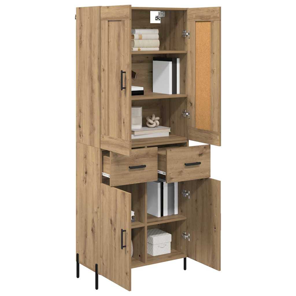 Credenza 2 pcs Rovere artigianale Legno multistrato