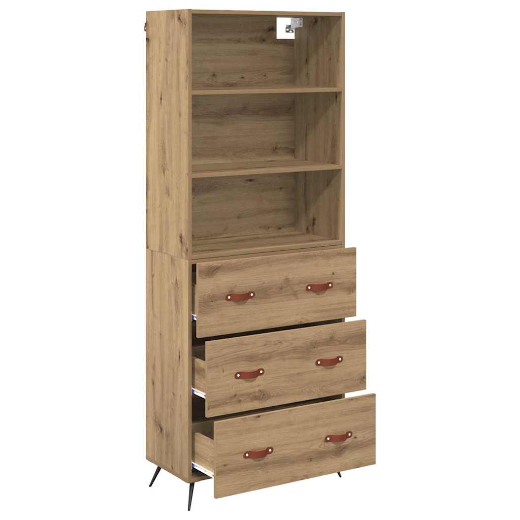 Credenza con cassetto Rovere artigianale 69,5 x 34 x 180 cm
