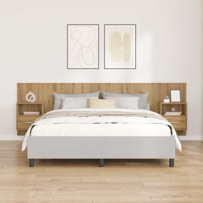 Testata con Comodino 3 pcs Rovere artigianale Legno multistrato