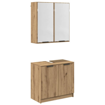 Set di Armadi da Bagno Rovere artigianale Legno multistrato
