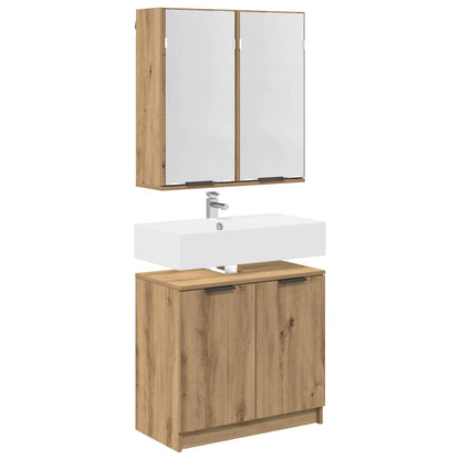 Set di Armadi da Bagno Rovere artigianale Legno multistrato