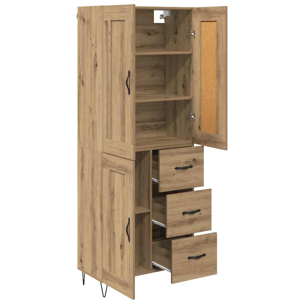 Credenza con cassetto Rovere artigianale 69,5 x 34 x 180 cm