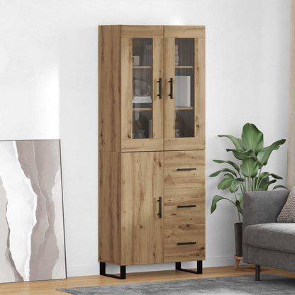 Credenza 2 pcs Rovere artigianale Legno multistrato