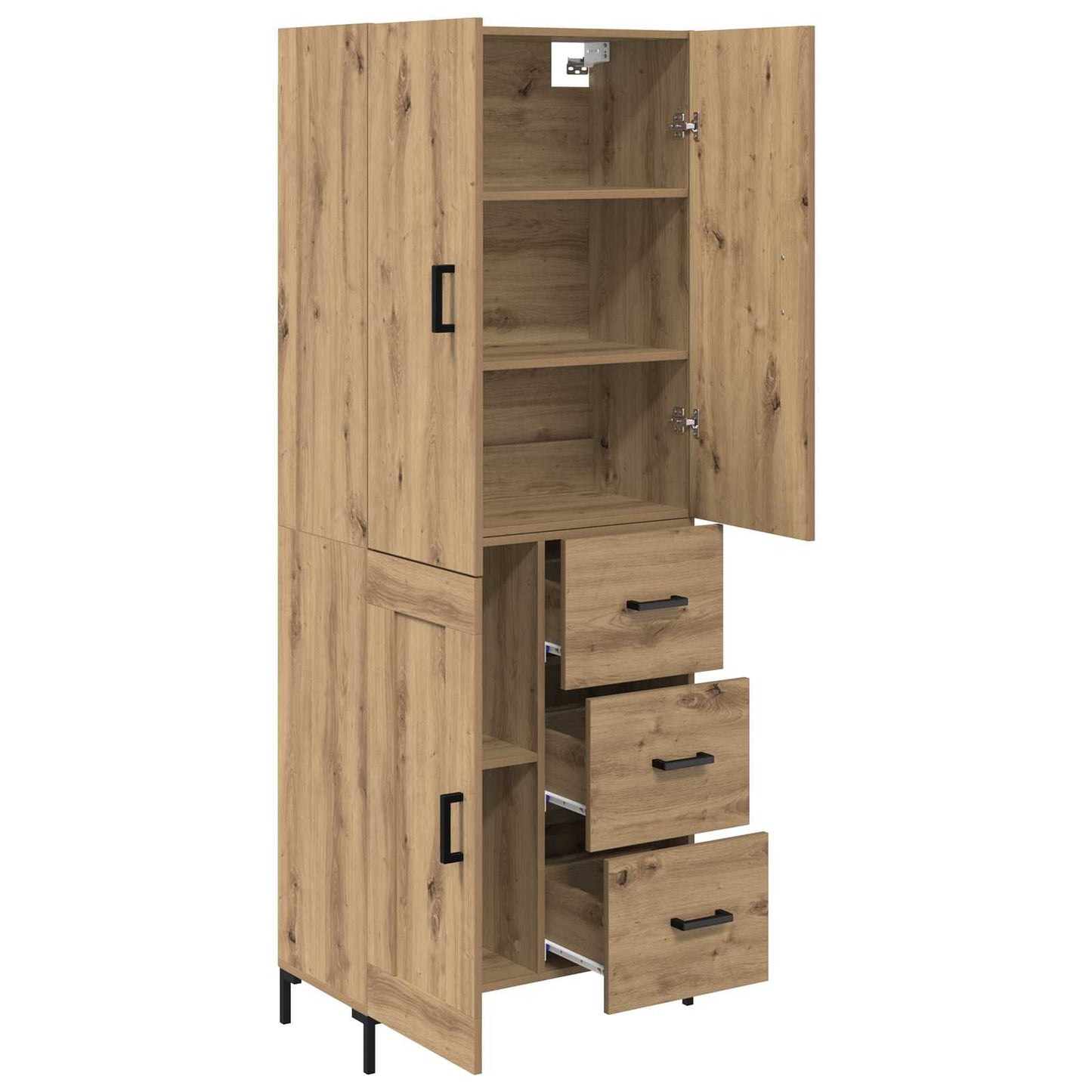 Credenza con cassetto Rovere artigianale 69,5 x 34 x 180 cm