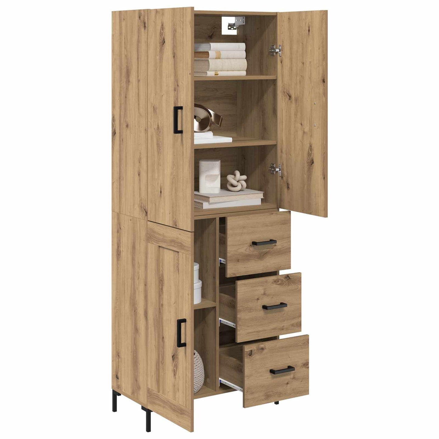 Credenza con cassetto Rovere artigianale 69,5 x 34 x 180 cm
