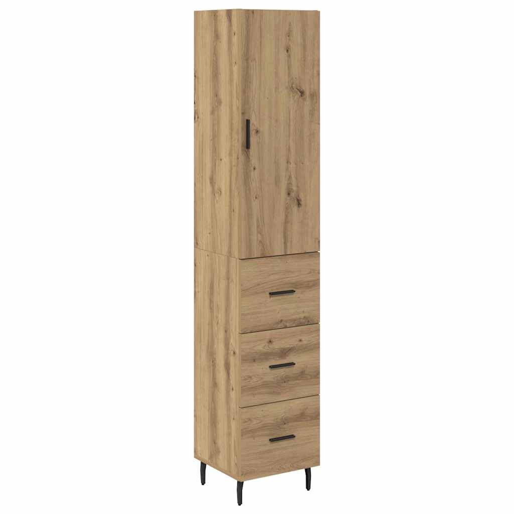 Credenza con cassetto Rovere artigianale 34,5 x 34 x 180 cm