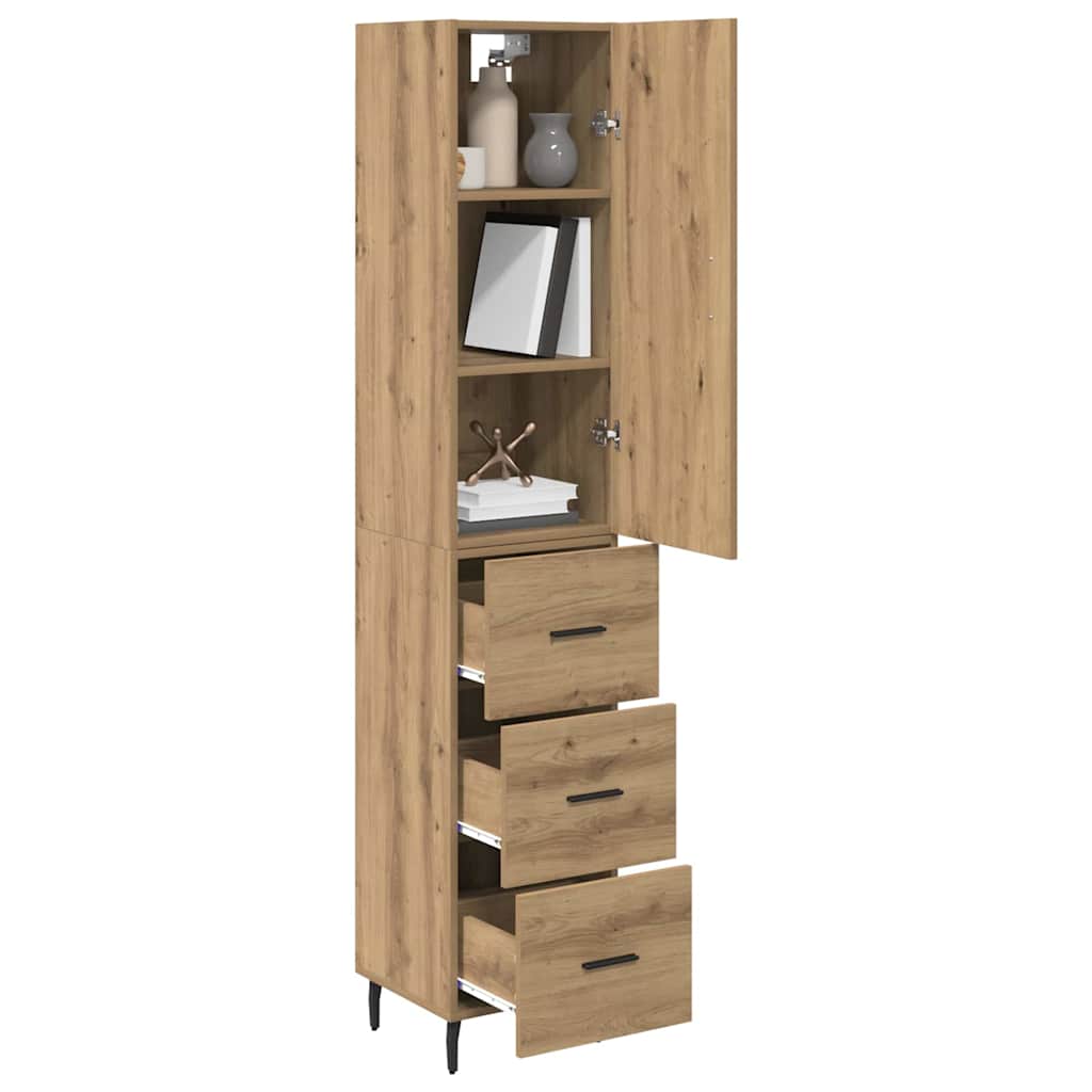 Credenza con cassetto Rovere artigianale 34,5 x 34 x 180 cm