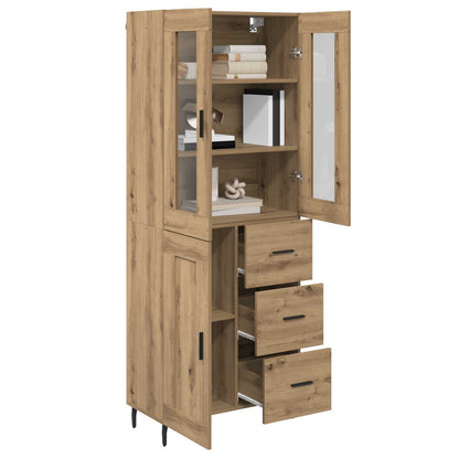 Credenza 2 pcs Rovere artigianale Legno multistrato