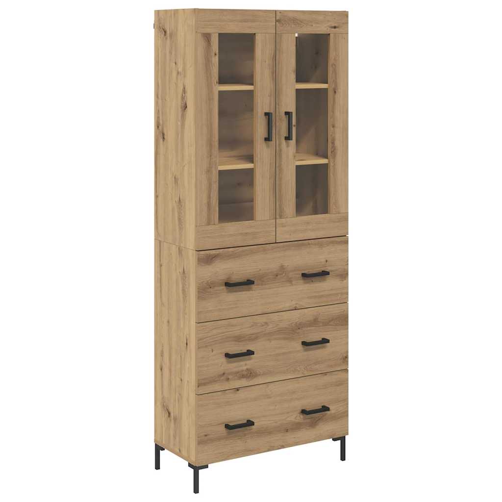Credenza 2 pcs Rovere artigianale Legno multistrato
