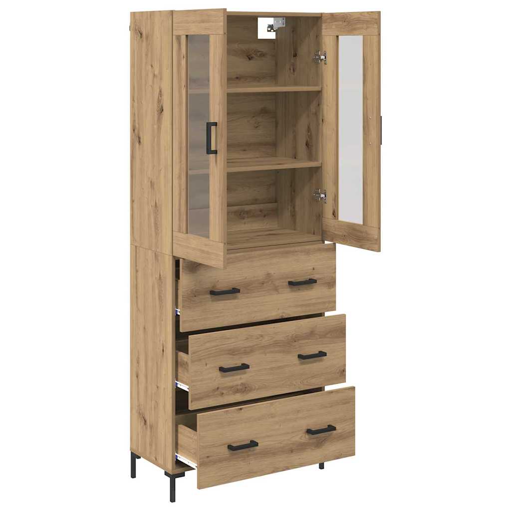 Credenza 2 pcs Rovere artigianale Legno multistrato